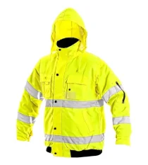 Reflexná pracovná bunda CXS Leeds, zateplená, 2v1, žltá