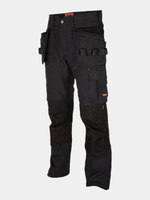 Stretch trousers with holster and knee pockets Erebos, black