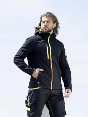 Softshell-Arbeitsjacke Ardon Creatron, schwarz-neon