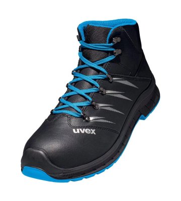 Full-leather ankle safety shoes Uvex 2 Trend, S3 SRC, black-blue