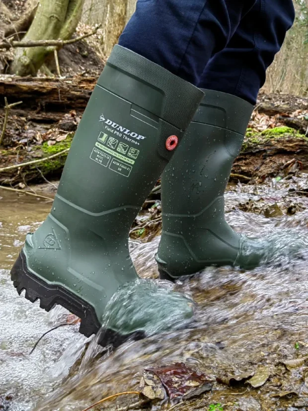 Profesionálne pracovné gumáky DUNLOP Purofort FieldPRO Thermo+ S5, do -50°C, zelené