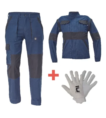 Cerva Max Neo set trousers + jacket, gloves gratis, navy