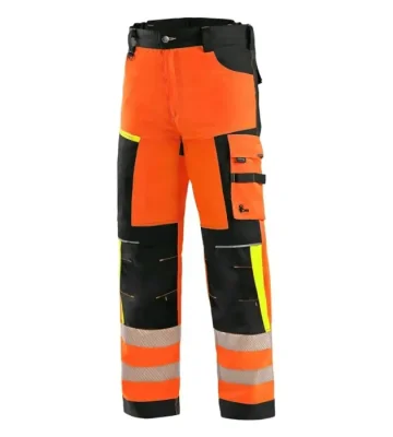 Reflective work trousers CXS Benson, orange