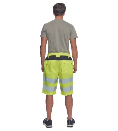 Hi-Vis work shorts Cerva MAX VIVO, yellow