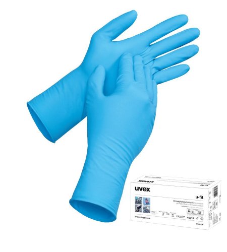Jednorázové rukavice, nitrilové, uvex u-fit strong N2000, balenie 50 ks