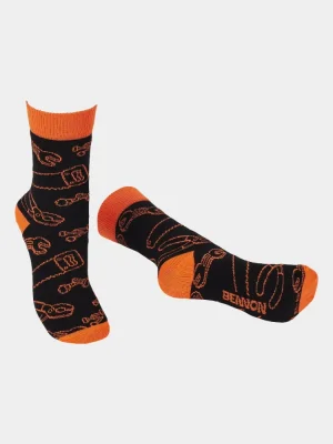 Ponožky Bennon BENNONKY Tool, čierno-oranžové