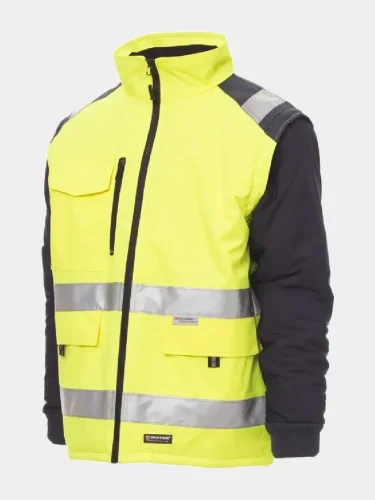 Hi Vis jacket with detachable inset sleeves Payper Hiway, yellow