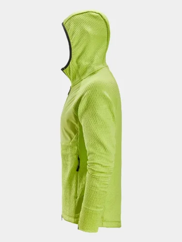 Full-zip midlayer hoodie Snickers FlexiWork Active Comfort 8405, lime