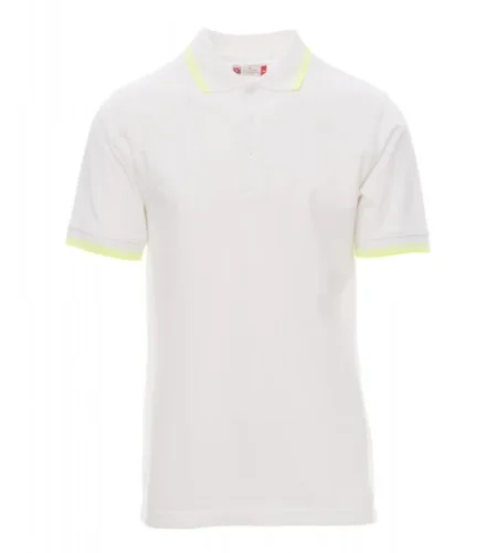 Men's polo shirt Payper Skipper, short sleeve, white-yellow