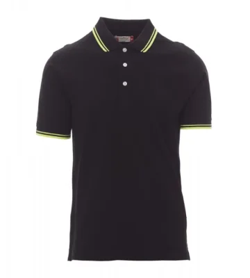 Men's polo shirt Payper Skipper, short sleeve, black-yellow