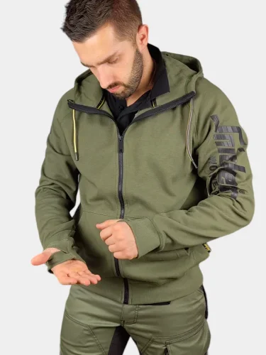 Logo Full-Zip Hoodie Snickers 2895, khaki green