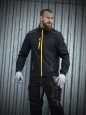 Softshell work jacket Ardon Vision, black-orange