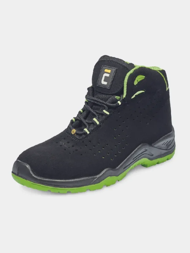 Ankle safety shoes Cerva Halwill S1P ESD, black