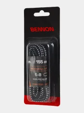Laces Bennon, black-gray, 155 cm