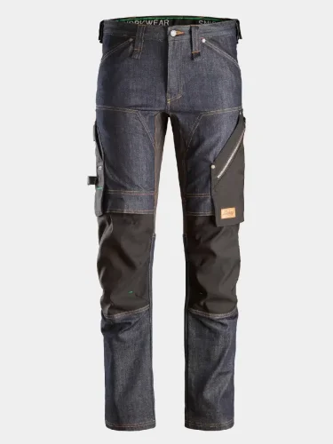 Denim Work Trousers Snickers FlexiWork 6956, denim