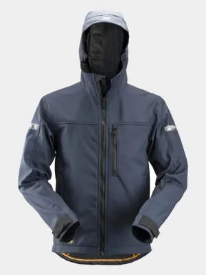 Softshell Jacket with Hood Snickers AllroundWork 1229, navy