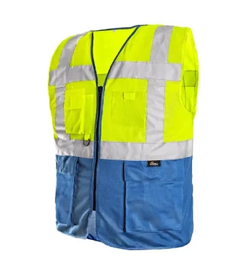 Reflective vest CXS BOLTON, yellow-blue