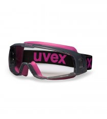 Pracovné okuliare Uvex U-sonic, číre, šedo-ružové