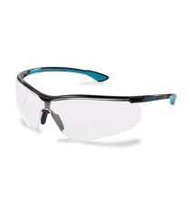Pracovné okuliare Uvex Sportstyle, číre, čierno-tyrkysové