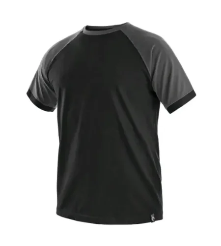 T-shirt CXS OLIVER, short sleeve, black-gray