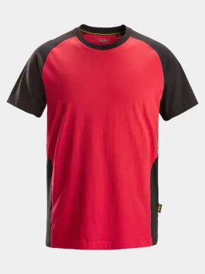 T-shirt, short sleeve, Snickers two-coloured, red-black