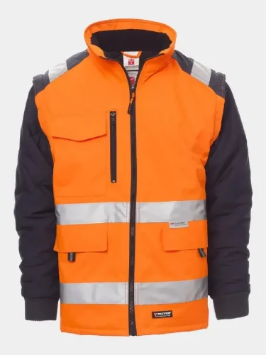 Hi Vis jacket with detachable inset sleeves Payper Hiway, orange