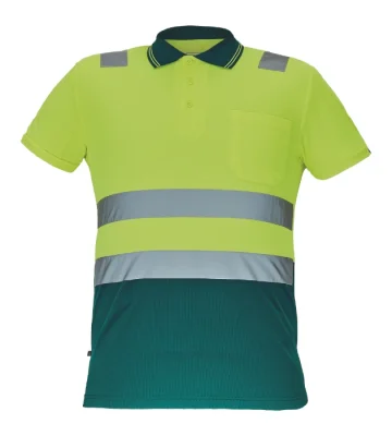 Reflective polo shirt Cerva CADIZ, yellow-green