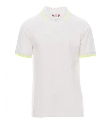 Men's polo shirt Payper Skipper, short sleeve, white-yellow