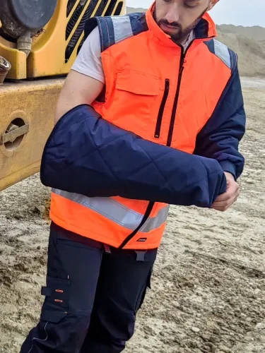 Hi Vis jacket with detachable inset sleeves Payper Hiway, orange