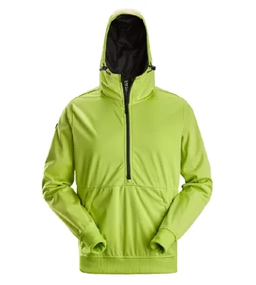 Windblocker stretch half-zip hoodie Snickers FlexiWork 8400, lime