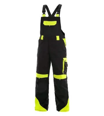 Winter Bib work trousers CXS Sirius Brighton, black-yellow