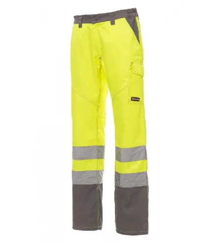 Hi-vis work trousers Payper Charter, yellow-gray