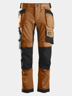 Stretch Trousers with Holster Pockets, Snickers AllroundWork 6241, brown