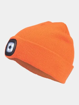 Winter beanie with light Cerva DEEL LED, orange