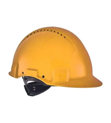 Safety helmet 3M G3000, wheel ratchet, short brim, yellow