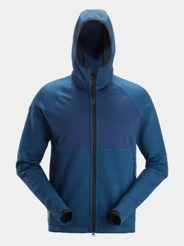 Full-zip midlayer hoodie Snickers FlexiWork Active Comfort 8405, blue