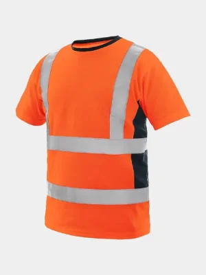 Reflexné tričko CXS Exeter, krátky rukáv, oranžové