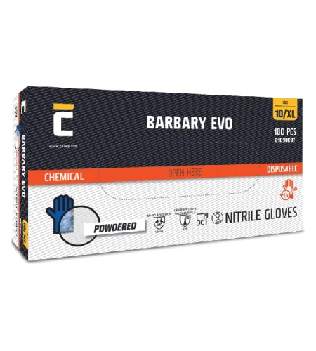 Disposable gloves Cerva BARBARY EVO, nitrile, powder, 100 pcs/pack