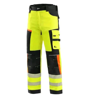 Reflective work trousers CXS Benson, yellow