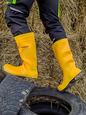 Pracovné gumáky DUNLOP Purofort FieldPRO S5, oceľ. špica, do -20°C, žlté