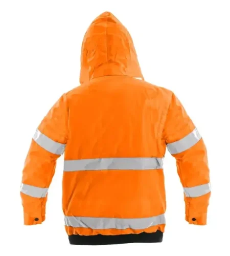 Reflective work jacket CXS Leeds, insulated, 2in1, orange