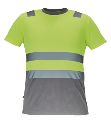 Reflective T-shirt with short sleeves Cerva MONZON, yellow-gray