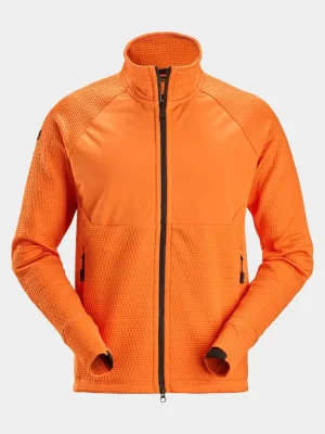 Full-zip midlayer Snickers FlexiWork Active Comfort 8404, orange