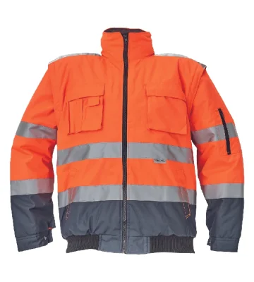 Reflective waterproof 2in1 jacket Cerva Clovelly, orange/navy