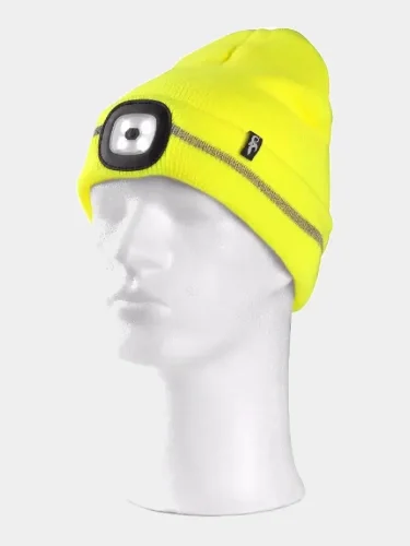 Winter beanie CXS TYNAN, LED light, yellow