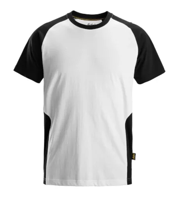 T-shirt, short sleeve, Snickers two-coloured, white-black