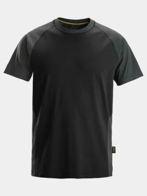 T-shirt, short sleeve, Snickers two-coloured, black-grey