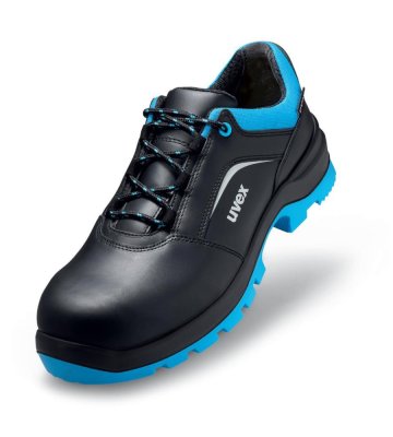 Leather safety low shoes Uvex 2 Xenova, S2 SRC, black-blue