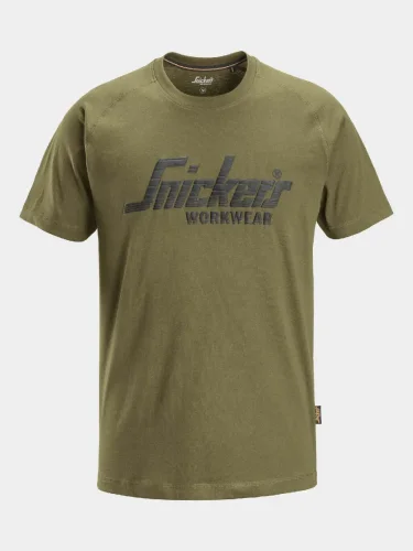 T-shirt, short sleeve, Snickers 3D logo, khaki - Size: M