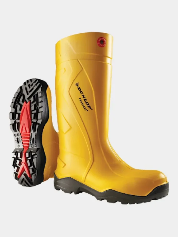 Všestranné pracovné gumáky DUNLOP Purofort+ S5, oceľ. špica, do -20°C, žlté